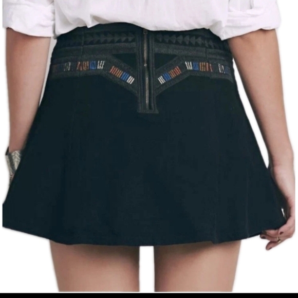 Free People New Romantics Womens Tribal Aztec Print Mini Flared Boho Skirt M - Picture 2 of 11